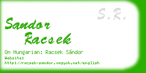 sandor racsek business card