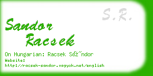 sandor racsek business card